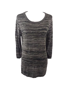 Cable & Gauge Damen Tunika Pullover XL meliert grau 3/4 Ärmel Taschen Stretch - Bild 1 von 9