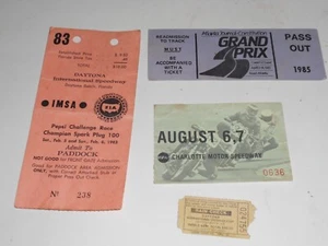 Lot Of 4 Auto Racing Ticket Stubs 1980's - Picture 1 of 4