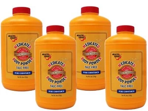 4 Pack Health Smart Medicated Body Powder Pure Cornstarch Talc-Free 8 Ounce - Picture 1 of 4
