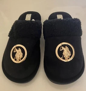 U.S. POLO ASSN. Schwarze Hausschuhe US Größe M (7-8) - Bild 1 von 4