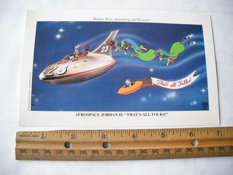 1994 WARNER BROS. AEROSPACE JORDAN MICHAEL JORDAN  PROMO ADVERTISING POST CARD Cover
