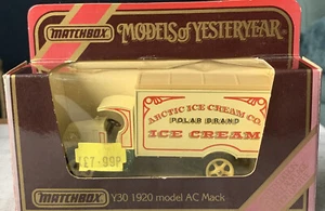 Matchbox Models of Yesteryear Y-30 1920 model AC Mack. Ice Cream. Mint/Boxed. - Picture 1 of 7