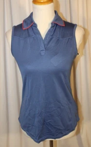 NUEVO Polo de golf JoFit XS Dixie con punta sin mangas azul cuello en V para mujer - Imagen 1 de 3