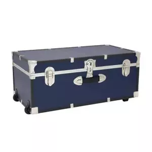 Seward Storage Trunk Chest 12.25"Hx30"Wx15.75"D Seward Explorer+Wheels+Lock Blue - Picture 1 of 7