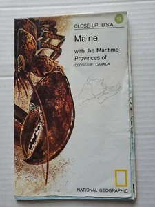 Primer plano de EE. UU. #13 Mapa de Maine y provincias marítimas de Canadá de National Geographic - Imagen 1 de 3