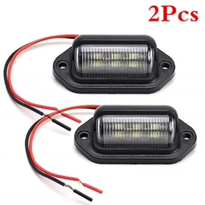 2PCS Car Rear Number License Plate Lights LED Lamp Waterproof 6500K PVC Plastic - Picture 1 of 20