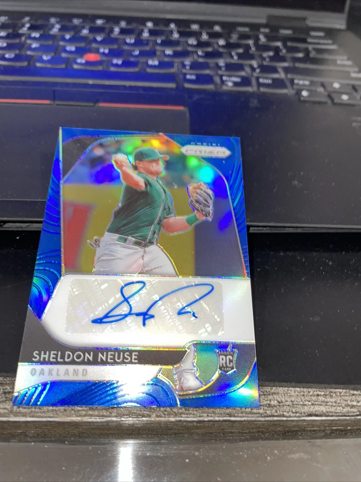 2020 Panini Prizm - Rookie Autographs Blue Prizm #RA-SN Sheldon Neuse 50/99