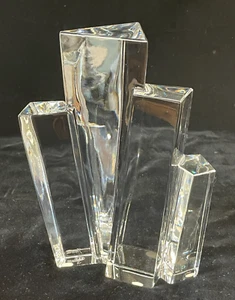 Emile Gillioli For Baccarat Crystal Abstract City Skyline Sculpture. 9.5"  MINT! - Picture 1 of 4