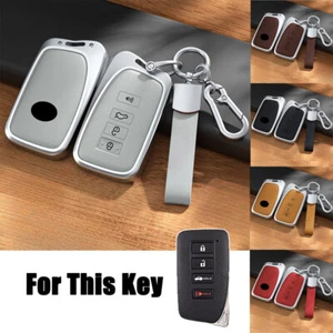Aluminum Alloy Leather Car Key Fob Case Cover For Lexus IS GS RC ES NX LS LX RX - Picture 1 of 17