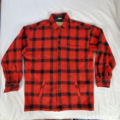 Chaqueta de Lana Mackinaw A Cuadros Búfalo Azul Ancla De Colección Talla S Abrigo Rojo Negro Foto 1 de 4