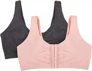 Women'S Front Close Sports Bra - Cotton Blend, Easy Fit & Built-Up Support - Picture 1 of 12