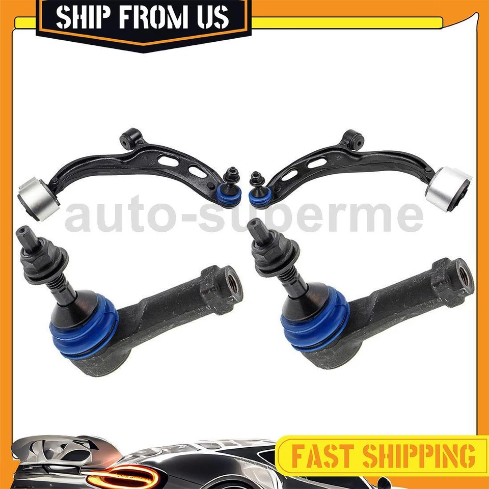 For Lincoln MKS 2010-2012 4x Tie Rod End Control Arm Front Outer & Lower - Imagem 1 de 4