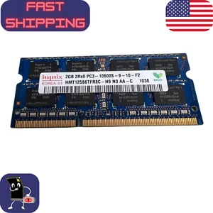 HYNIX 2GB PC3-10600s DDR3-1333MHz 2Rx8 SODIMM 9-10-F2 HMT125S6BFR8C-H9 - Picture 1 of 2