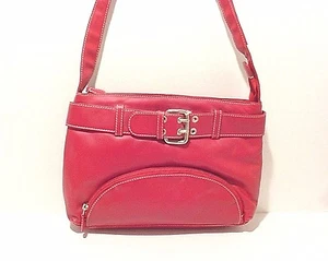 LEATHER HANDBAG PURSE SHOULDER BAG #RED #1838 - Bild 1 von 1