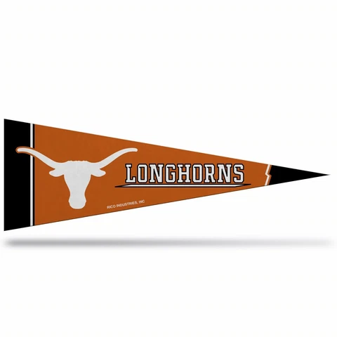 2 Texas Longhorns Middleman Pennants. Felt. 14-1/2" x 5".    #645 Cover