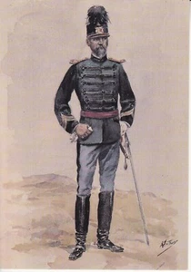 Carte postale Militaire Uniforme Portugais Official superior de caçadores 1903 - Picture 1 of 2