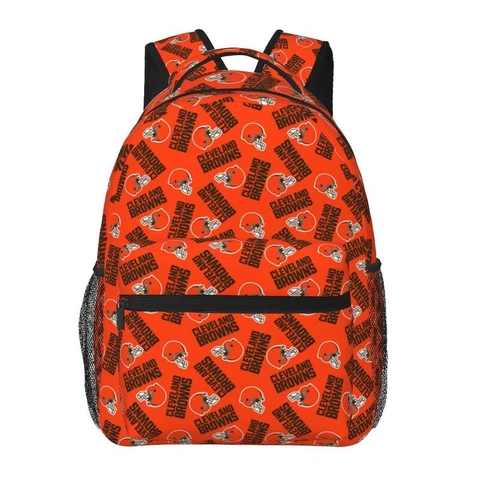 Cleveland Browns Casual Backpack Lightweight Student Backpack Travel Bags Cover