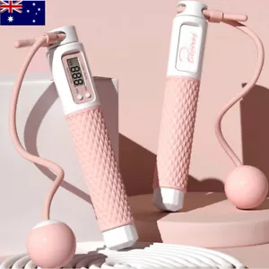 Digital Counting Jump Rope Adjustable Fitness Jumping Rope Cordless Skipping - Picture 1 of 12