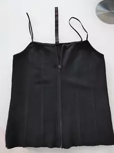 ITALIAN MADE “GAZEBO” BLACK KNIT CAMISOLE, BONED – EX. CON - SIZE 10 - Picture 1 of 4