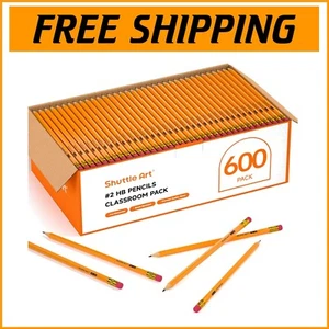 Pre-Sharpened 600 Pack HB Graphite Pencils & Erasers - Ultimate Writing Set - Picture 1 of 10