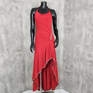 Nicole Bakti Damen S rot High Low Abendkleid Strassbesatz Cutout Event - Bild 1 von 12