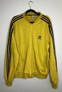 Adidas top pista giallo righe blu grande riproduzione vintage - Foto 1 di 5