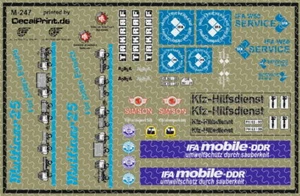Decals 1 Satz DDR Fahrzeuge – IFA, Simson, Multicar etc. Nr. M-247 - 1:87 /DL134 - Bild 1 von 4
