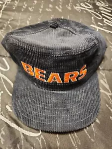 Vintage Chicago Bears Corduroy Blue Cap orange Script Snapback Hat New Era Cap - Picture 1 of 12