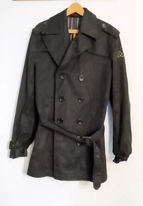 Scotch&Co Vintage Men Long Trench Detective Coat Impermeabile Nero - Taglia M - Bild 1 von 15