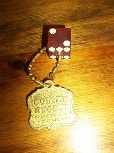 GOLDEN NUGGET GAMBLING HALL DOWNTOWN LAS VEGAS W/HOTEL SAHARA LUCKY DICE 1950 - Picture 1 of 2
