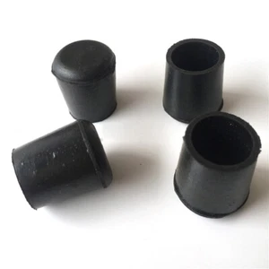 Gummi Stuhlbeinkappen Schwarz Stuhlgleiter Bodenschutz Rohrkappen Kappe 10-45mm - Picture 1 of 12