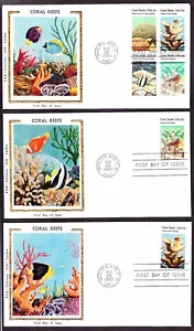US 1827-1830 15c Coral Reefs First Day Covers Lot w/ Colorano "Silk" Cachets - Picture 1 of 2