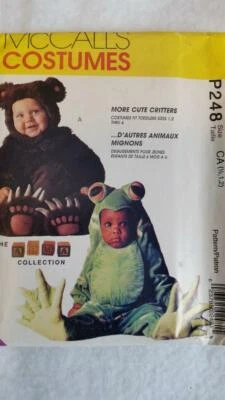 McCall's P248 Toddlers' Bear, Frog Costume Patterns size 1/2, 1, 2   1995 - Image 1 of 2
