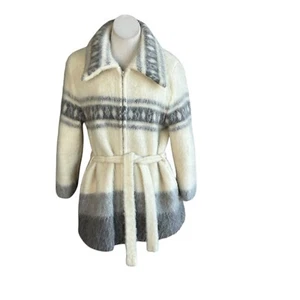 Alafoss Icewool Full Zip Nordic Iceland Brush Wool Cardigan Sweater Size XL - Picture 1 of 9