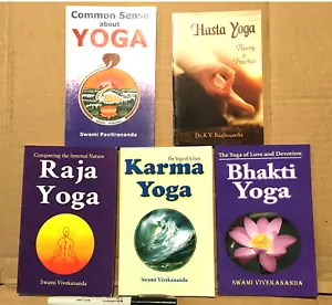 Yoga NEW 5 BOOK SET Bhakti Raja Karma Raja Hasta Common Sense India - Picture 1 of 10