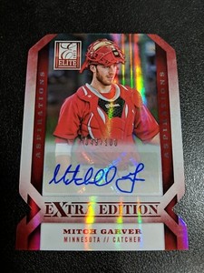 2013 panini elite MITCH GARVER (Texas) rare DIECUT AUTO rookie /100