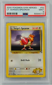 2000 POKEMON GYM HEROES LT. SURGE'S SPEAROW #52 PSA 9 - Picture 1 of 2