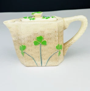 Vintage Belleek Kleeblatt Kleeblatt Korb Webmuster Krug Milchkännchen Japan - Bild 1 von 15