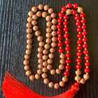 8mm Natural knot Red Coral Sandalwood beads necklace Beads Wood Peace Gemstone