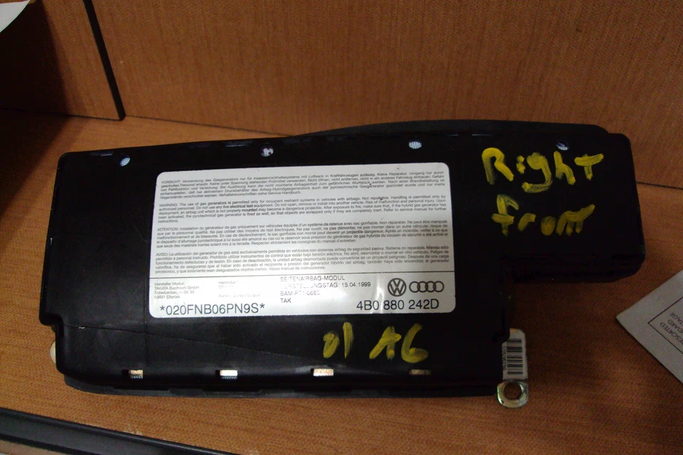  99 00 01 02 AUDI A6 ALLROAD S6 ASIENTO PASAJERO DELANTERO AIRBAG 4B0880242D Foto 1 de 1