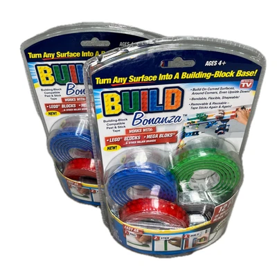 (2) Build Bonanza As Seen on TV Flexible Building Block Base Blue Green Red Gray - Image 1 of 4