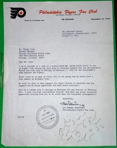 1960's 1969 Philadelphia Flyers Fan Club Chicago Blackhawks NHL Ticket Request - Picture 1 of 5