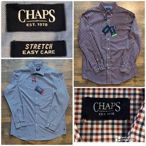 CHAPS - RALPH LAUREN - 2 SHIRTS - LONG SLEEVE - CHECKED - MEDIUM - NEW w/ TAGS - Picture 1 of 16