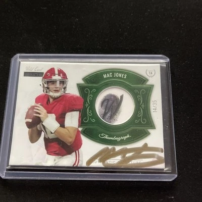 2021 Wild Card MATTE MAC JONES Thumbprint Autograph /35 JACKSONVILLE JAGUARS - Image 1 of 3