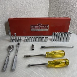 Proto Tools Professional Box No. 4796 1/4 Drive Socket Wrench Set Flying Lady ** - Picture 1 of 23