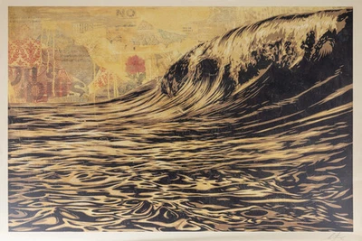 Shepard Fairey (Obey) : Dark Wave - Lithografie Originell Unterzeichnet - Bild 1 von 4