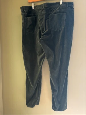 J Jill 18 Usado en Excelente Condición Verde Bosque Elástico Terciopelo/Pantalones Foto 1 de 4