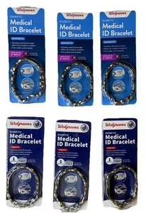 ¡Lote de 6! Pulsera de identificación médica magnética para diabéticos Walgreens grande/XL para mujer - Imagen 1 de 4