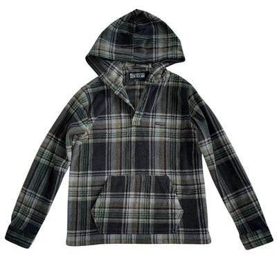 Sudadera con capucha a cuadros de franela pulóver polar Billabong para niños talla S (8-9) Foto 1 de 3