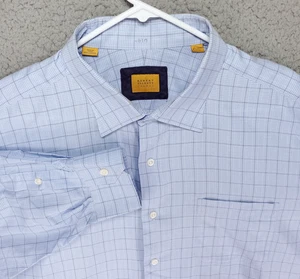 Robert Talbott Carmel Dress Shirt Mens 18.5 38/39 T Blue White Windowpane Check - Picture 1 of 12
